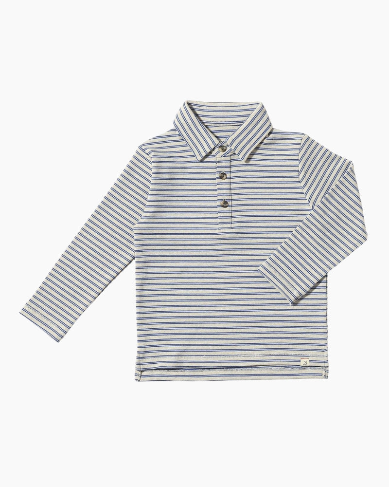 LS DBL STRIPE MIDWAY POLO