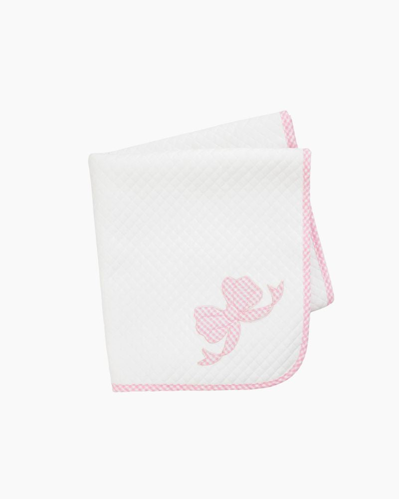 PINK BOW QUILTED BLANKET