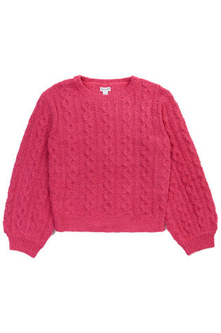 LS FUZZY CABLE SWEATER