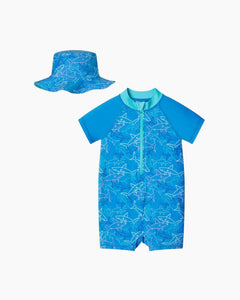 SS SHARK SUNSUIT + HAT