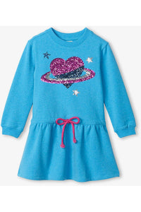 LS SEQ HEART PLANET DRESS