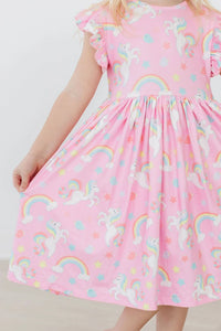 CS MY LTL UNICORN FLTR TWIRL DRESS