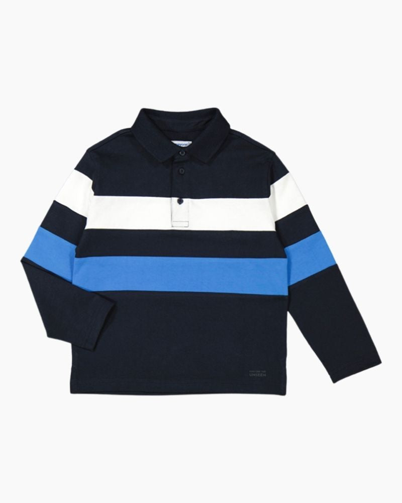 LS COLORBLOCK RUGBY POLO