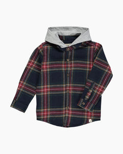 LS HOODED PLAID FLANNEL BD