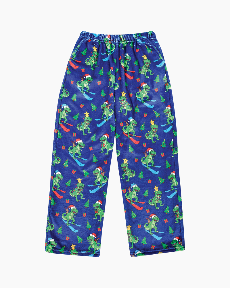 ROARING XMAS DINO FLC PANT