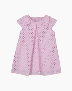 CS BOWS DTL EYELET ALINE DRESS