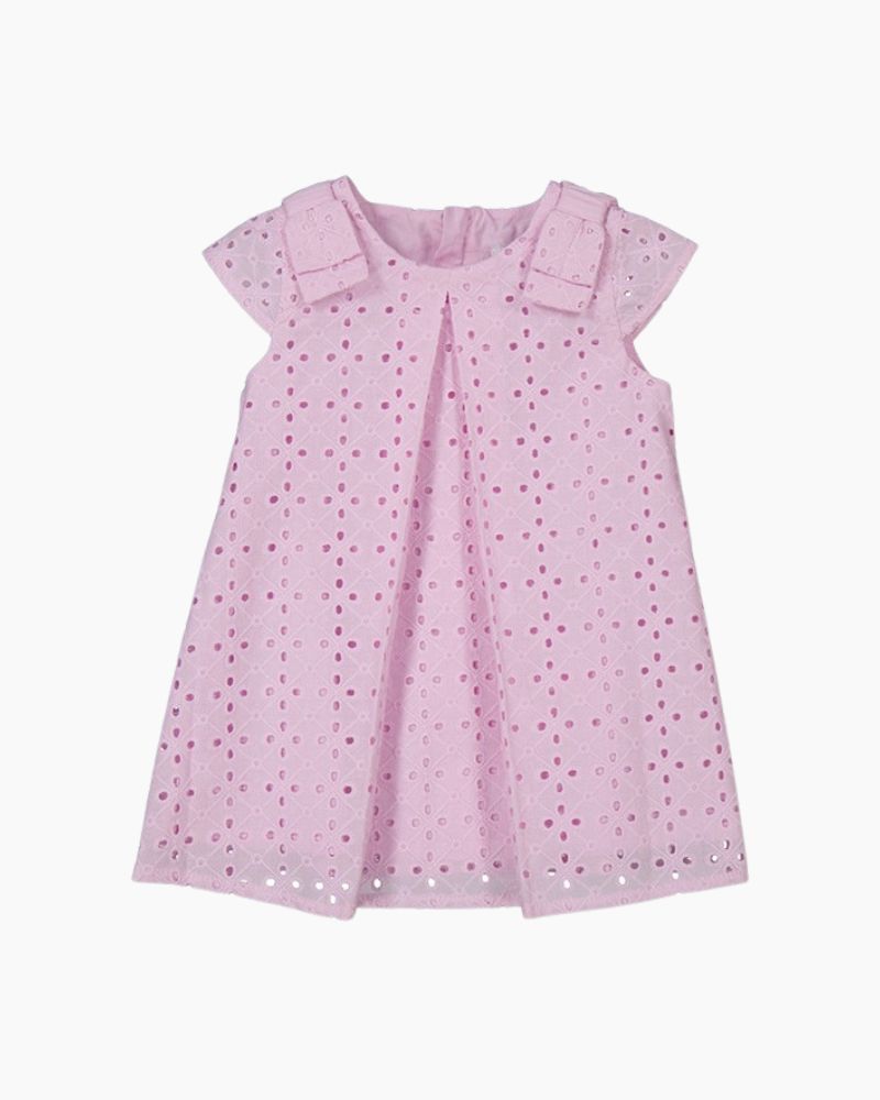 CS BOWS DTL EYELET ALINE DRESS