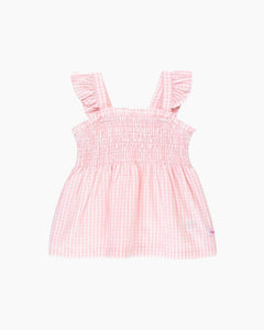 CS SMOCKED GINGHAM TANK