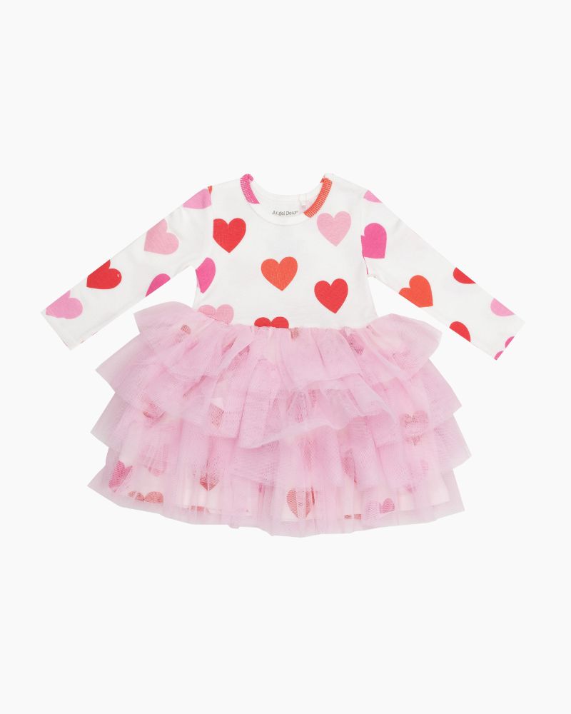 LS SCTR HEARTS TUTU DRESS