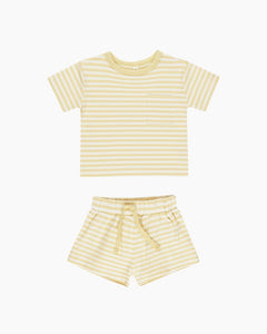 STRIPE POCKET TEE/SHORT SET