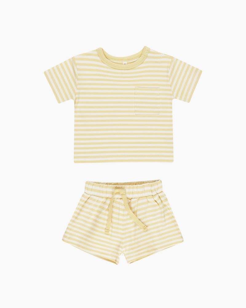 STRIPE POCKET TEE/SHORT SET