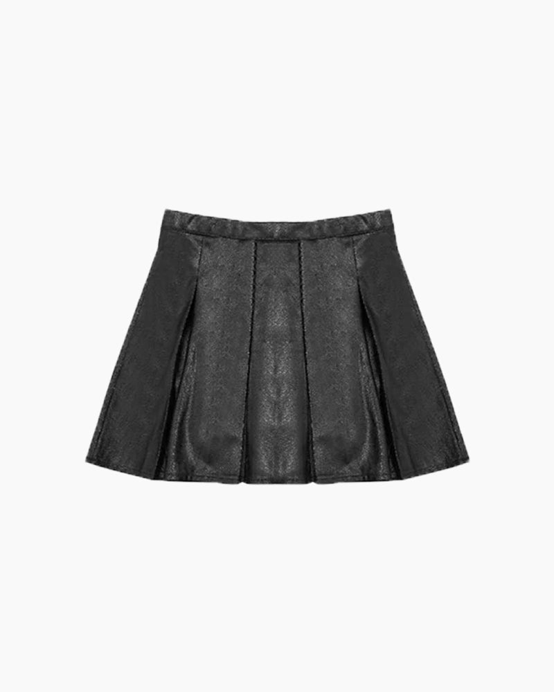 METALLIC PLEATED SKIRT