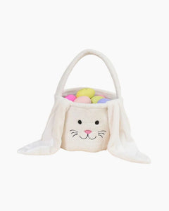 12'' PLUSH BUNNY BASKET-CREAM