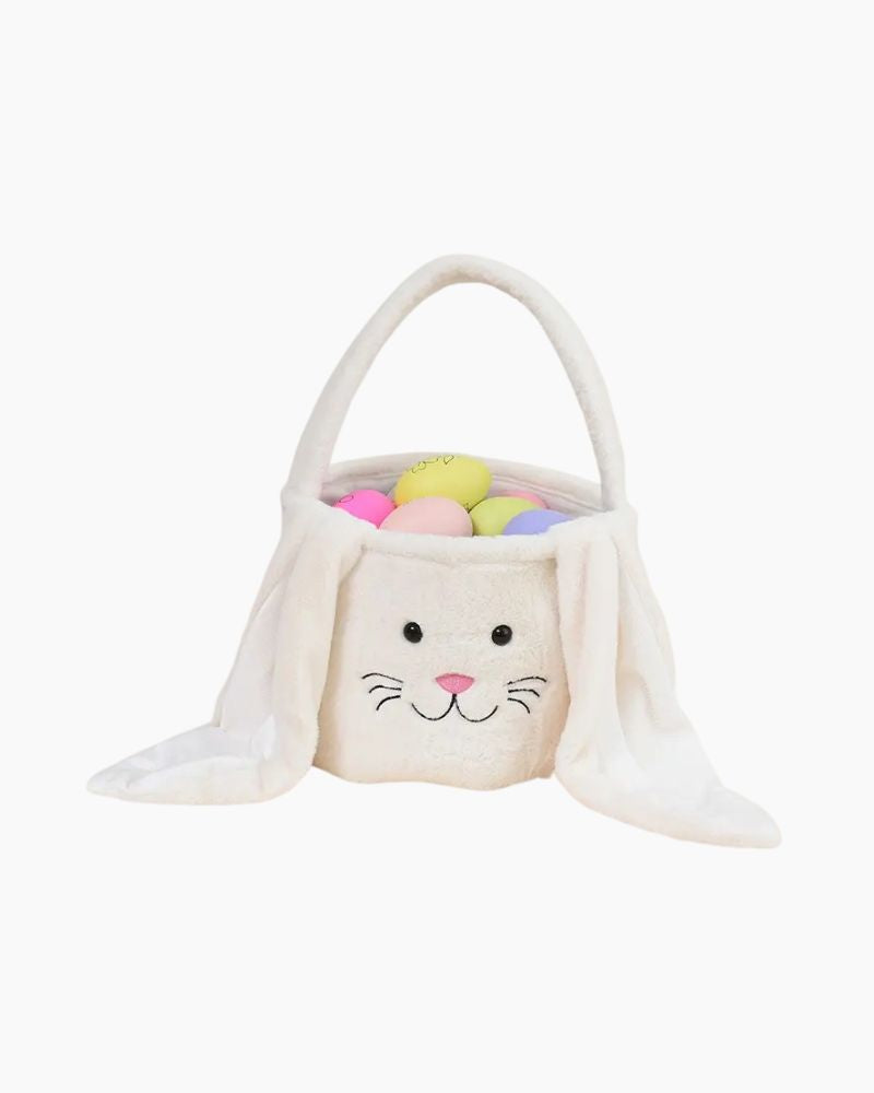 12'' PLUSH BUNNY BASKET-CREAM