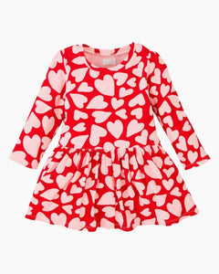 LS HEART SCTR RIB DRESS