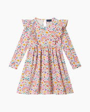 Load image into Gallery viewer, SCATTER RAINBOWS &amp; ICONS RUFFLE DRESS
