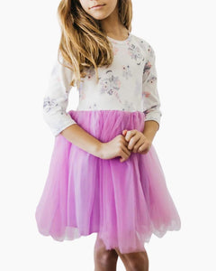 LS LILAC UNICORN TUTU DRESS