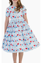 Load image into Gallery viewer, SS PROUDLY PATRIOTIC TWIRL DRESS
