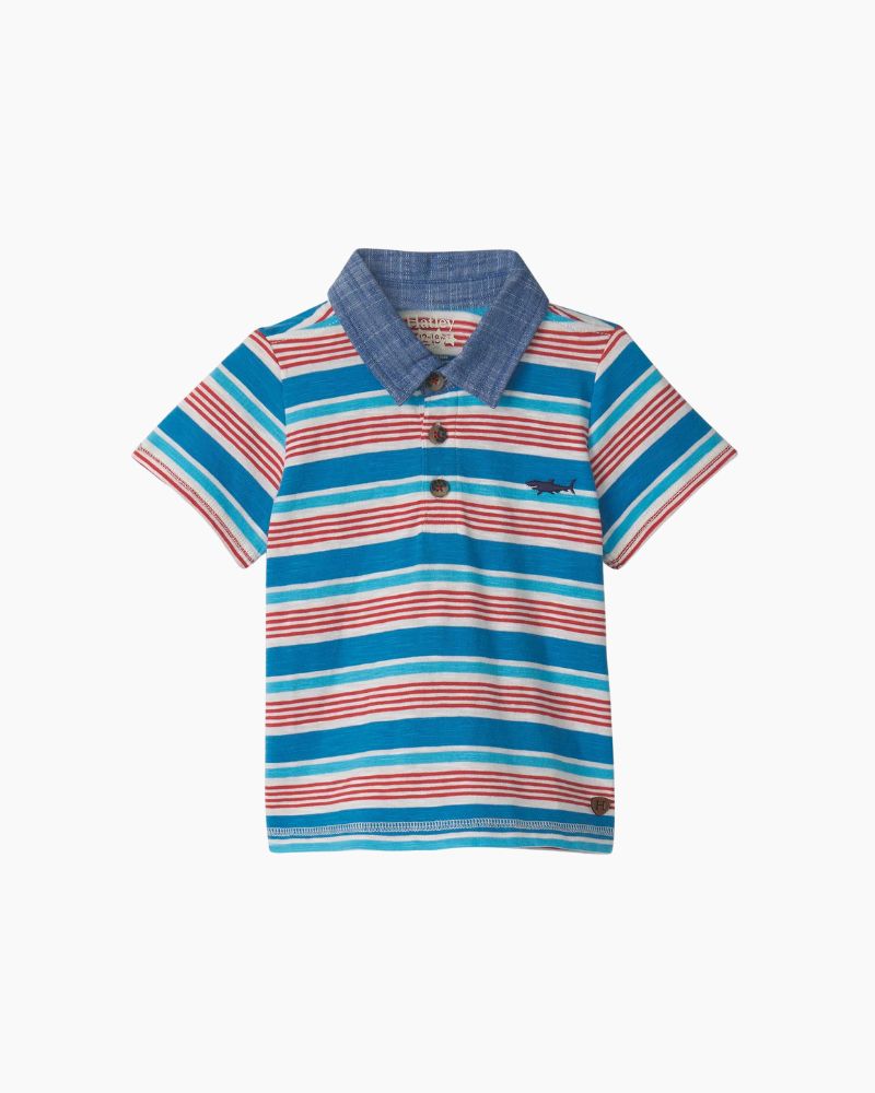 SS STRIPE POLO TEE