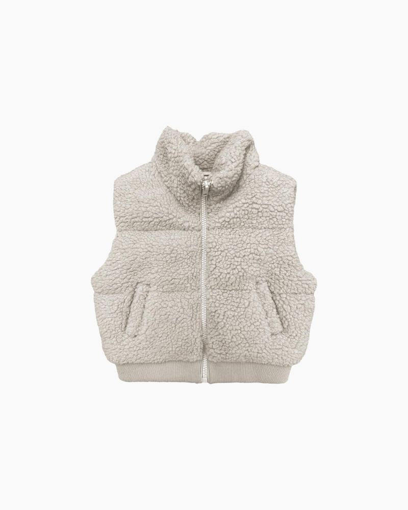 LS FUZZY CROPPED PUFF VEST