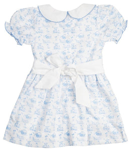 CS PP COLLAR BUNNY TOILE DRESS