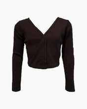 Load image into Gallery viewer, LS RIBBED SNAP DTL CARDIGAN
