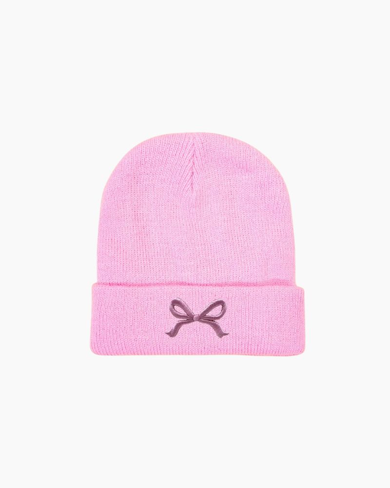 BOW EMBROIDERED BEANIE