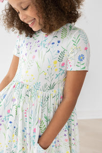 SS SPG DANDELIONS PCKT TWIRL DRESS