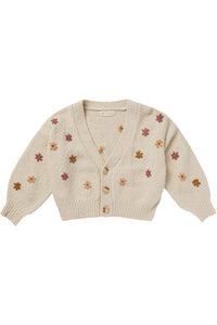 BOXY CROP FLOWERS CARDI