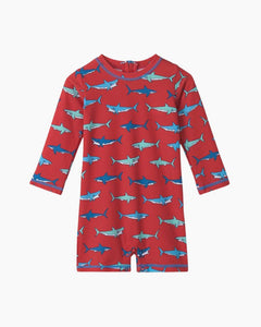 1P LS HNGR SHARK SUNSUIT