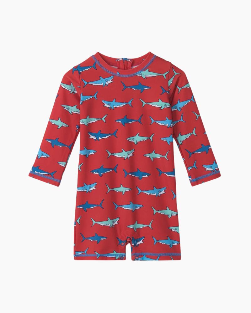 1P LS HNGR SHARK SUNSUIT