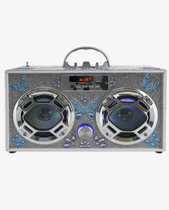 BUTTERFLY BLING BLUETOOTH BOOMBOX