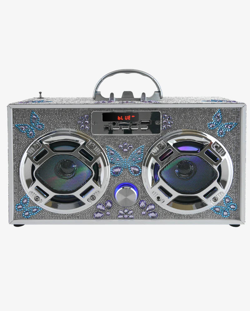 BUTTERFLY BLING BLUETOOTH BOOMBOX