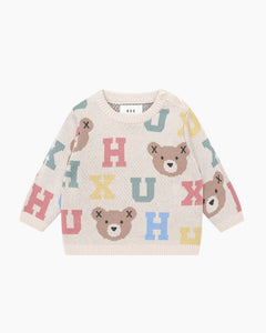 LS HUX ALPHABET KNIT SWTR