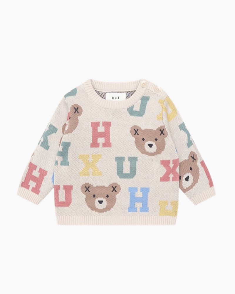 LS HUX ALPHABET KNIT SWTR