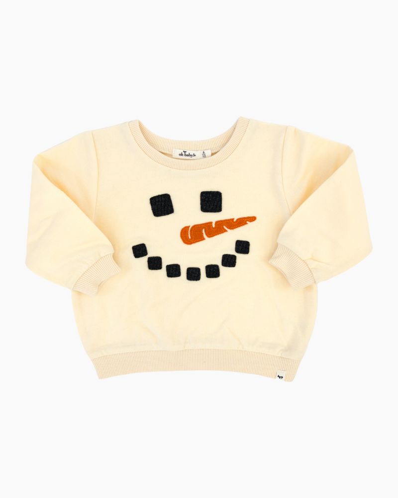 LS SNOWMAN FACE SWTSHRT