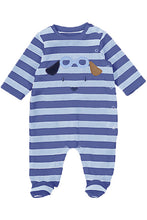 Load image into Gallery viewer, STRIPED PILOT DOG VELOUR FOOTIE
