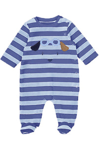 STRIPED PILOT DOG VELOUR FOOTIE