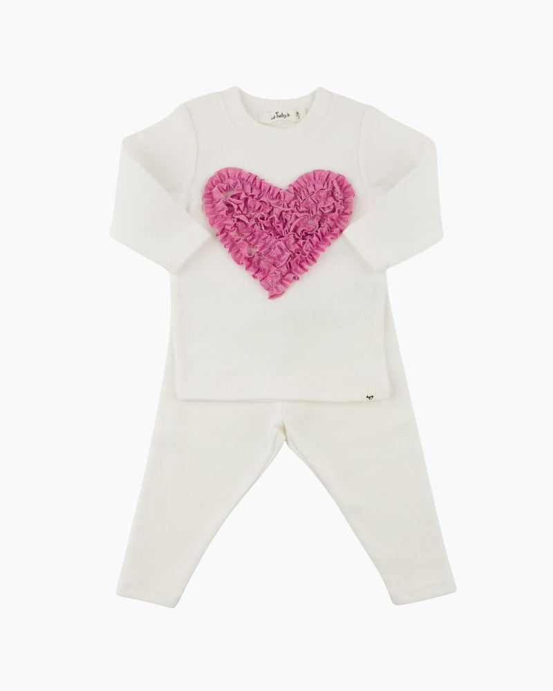 LS RFFL HEART SPARKLE TOP/PANT SET