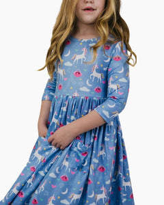 MS BLUE MOON POCKET TWIRL DRESS