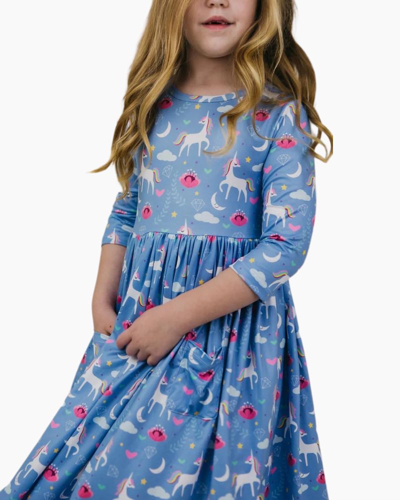 MS BLUE MOON POCKET TWIRL DRESS