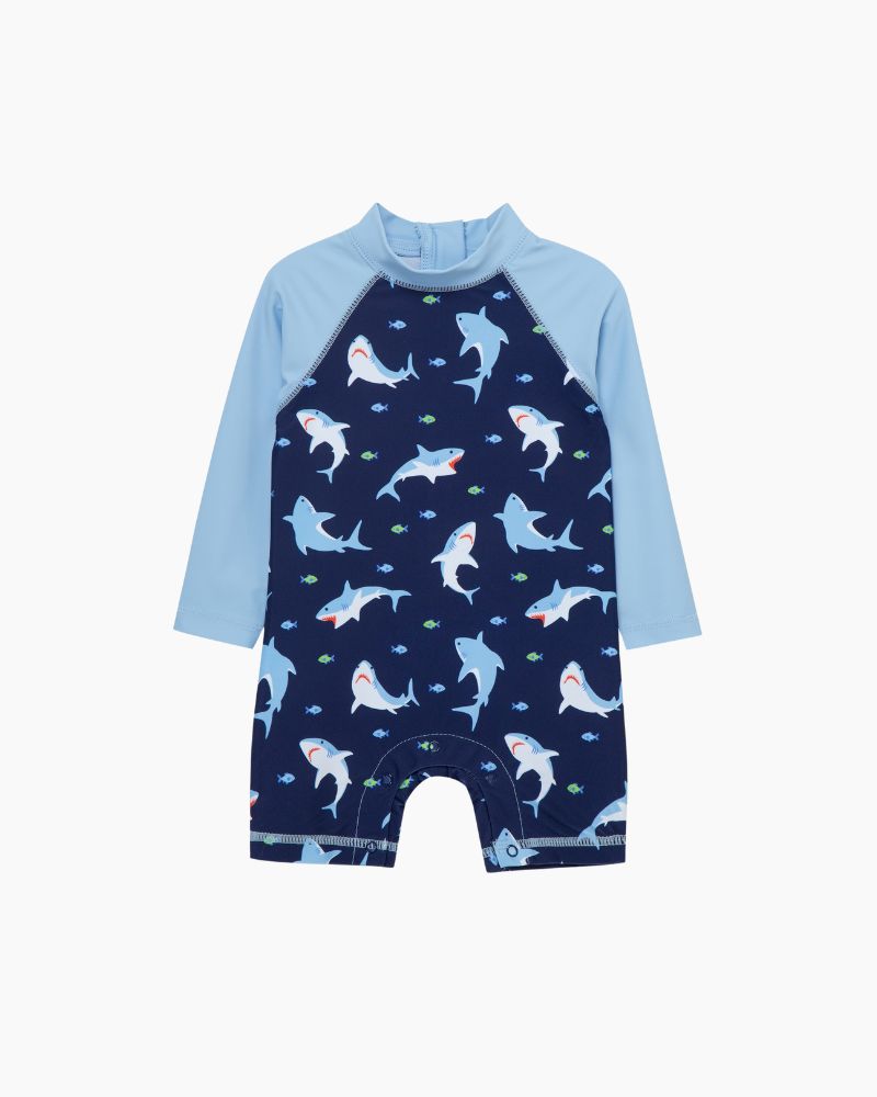 LS SCTR SHARKS SUNSUIT