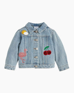 LS GIRL DENIM PATCH JACKET