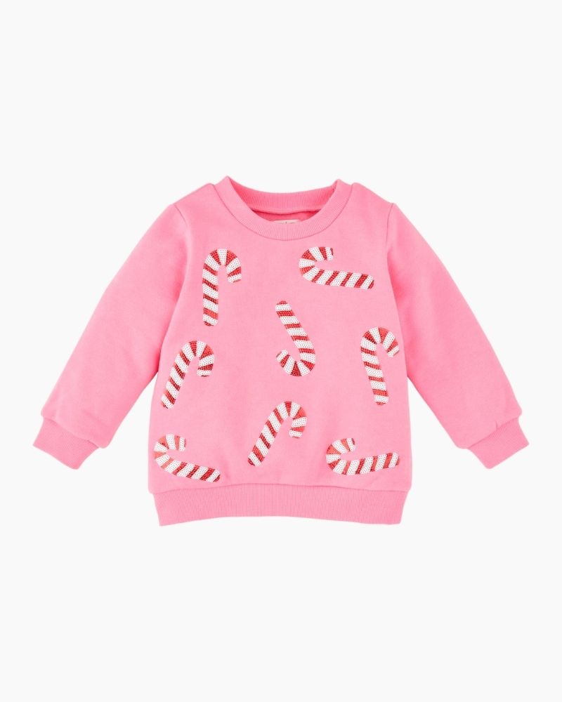 LS CANDY CANE SEQUIN SWTSHRT