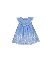 Load image into Gallery viewer, CS EYELET DTL RUFFLE YOKE DRESS
