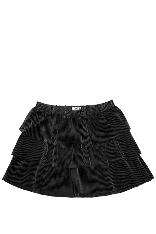 PLISSE TIERED SKIRT