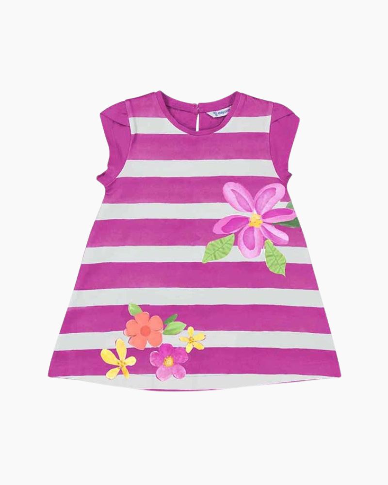 CS FLORAL DTL STRIPED DRESS