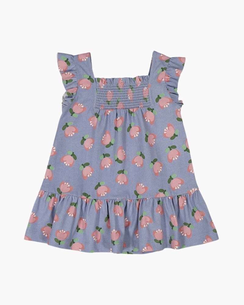 CS SMOCK TOP TULIPS DRESS