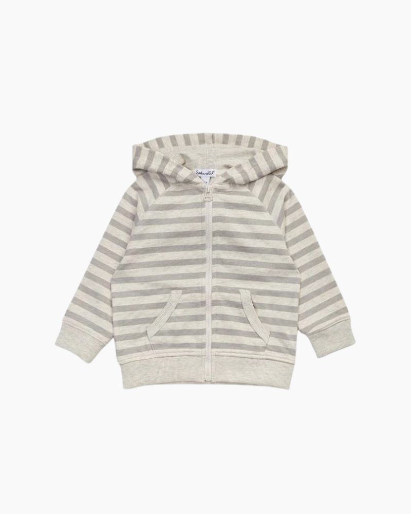 BEACH STRIPE ZIP HOODIE