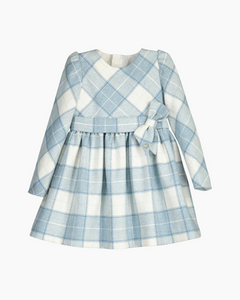 BOW DTL MTLC PLAID DRESS